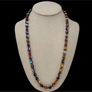 Vintage Venetian Murano Moretti Millefiori Glass Bead
Colorful Beaded Necklace